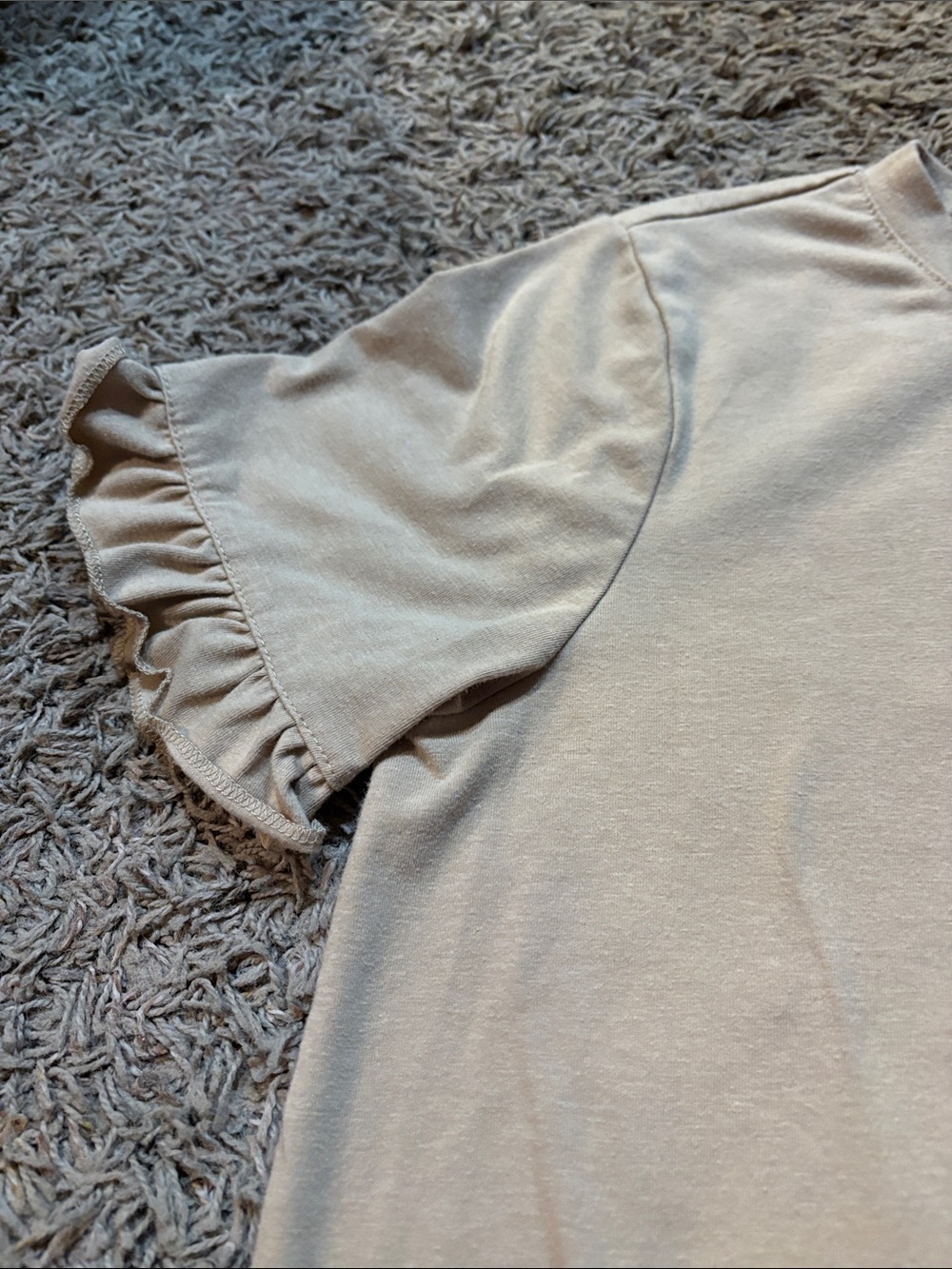 Women's Short-Sleeve Crew Tee in Light Beige - Picture 3 of 6